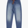 Jeans baggy a gamba affusolata con cintura