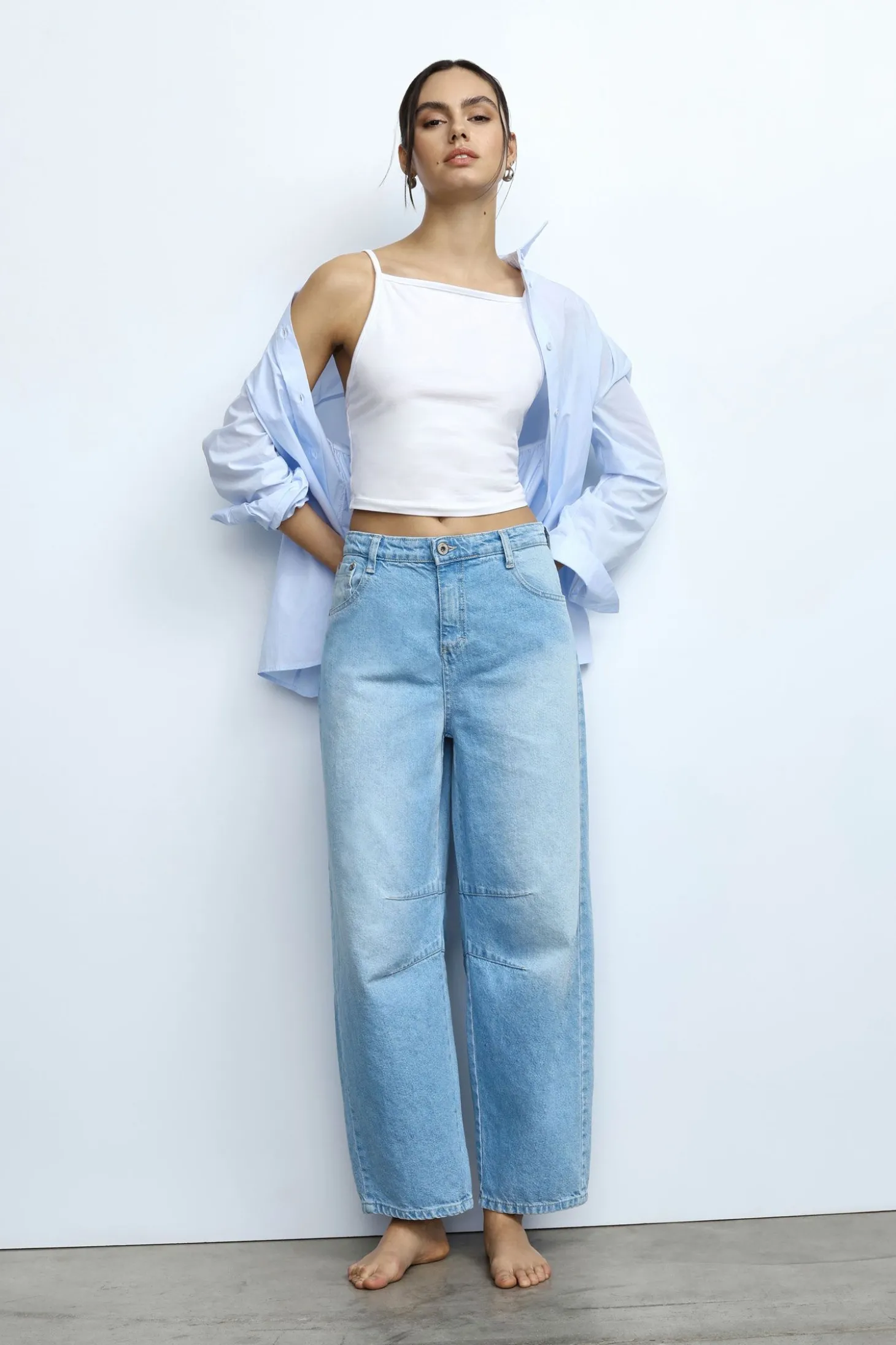 Jeans baloon a vita alta