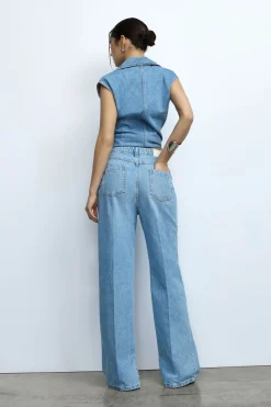 Jeans de pierna ancha con aberturas