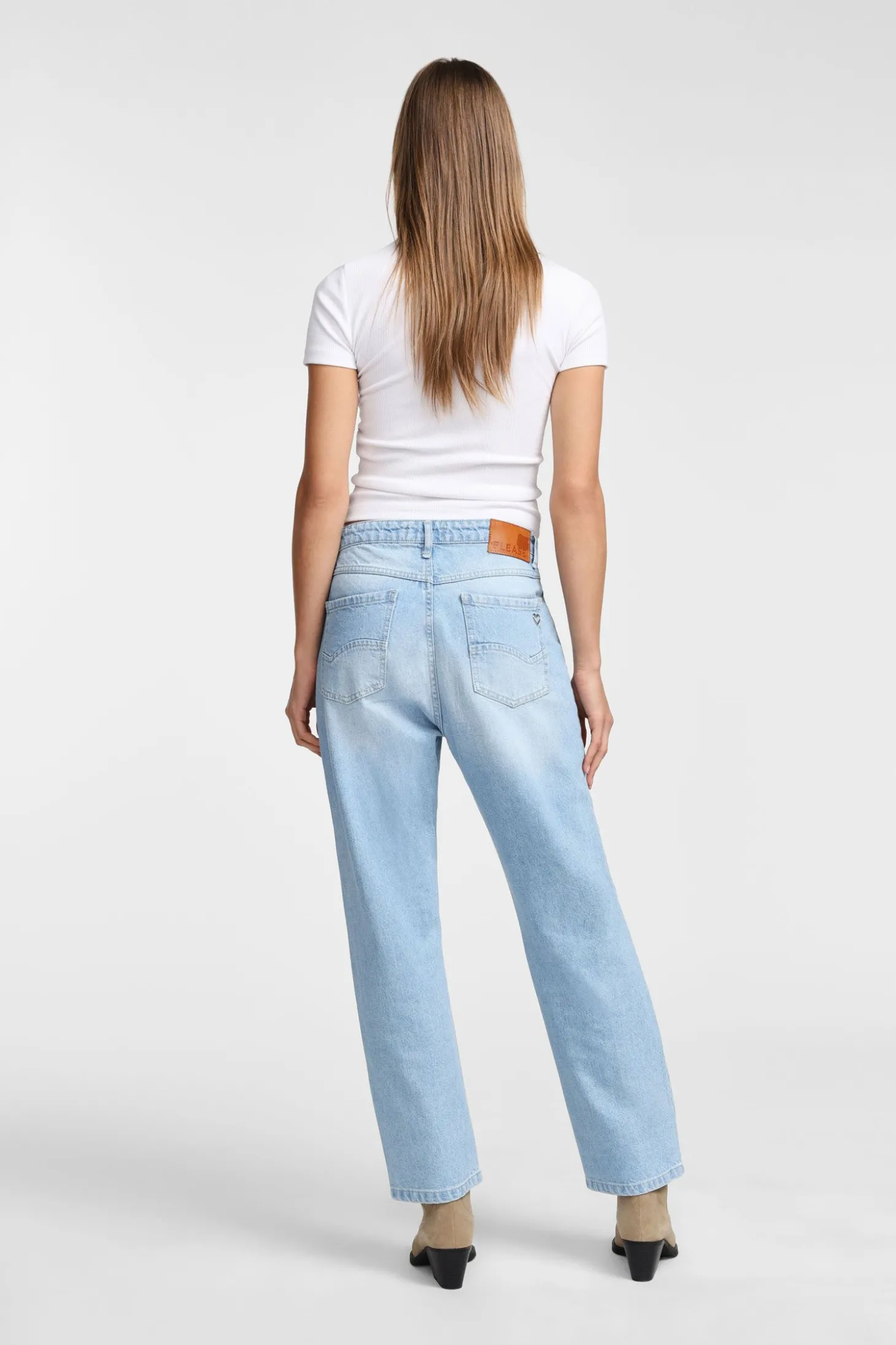 Jeans dritti a stampa floreale