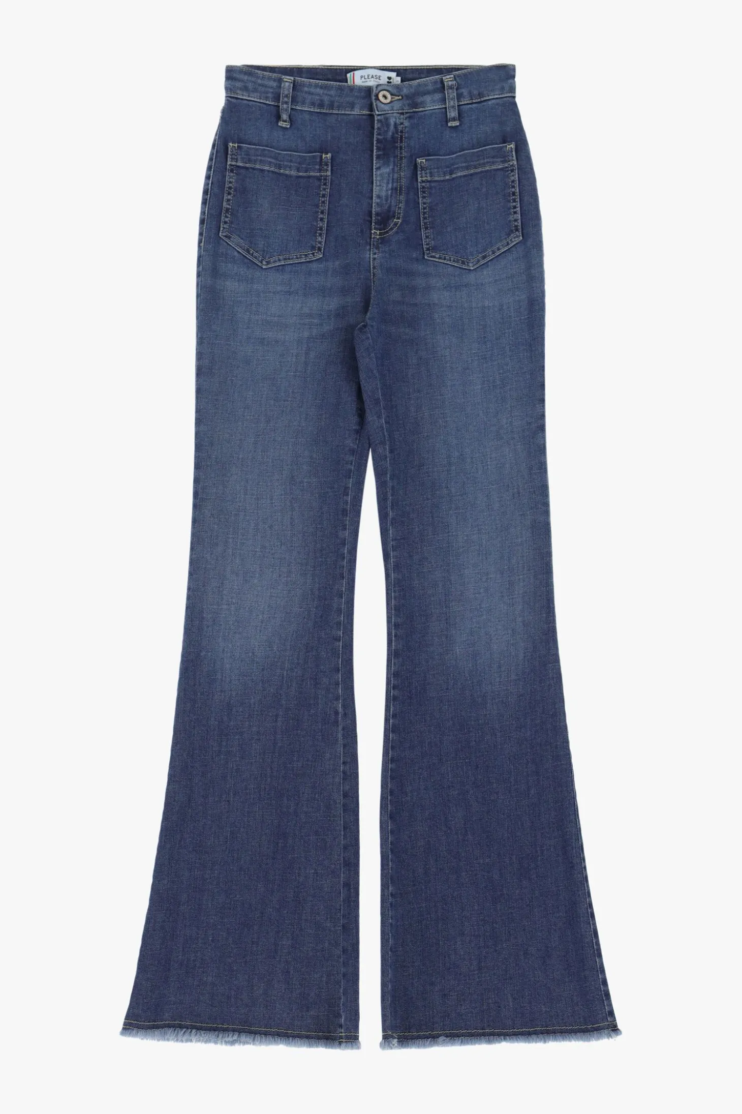 Jeans flare con vita alta e tasche