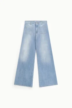 Jeans flare con vita media e tasche