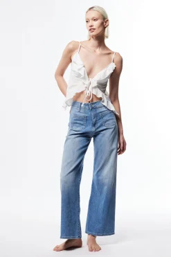 Jeans flare con vita media e tasche