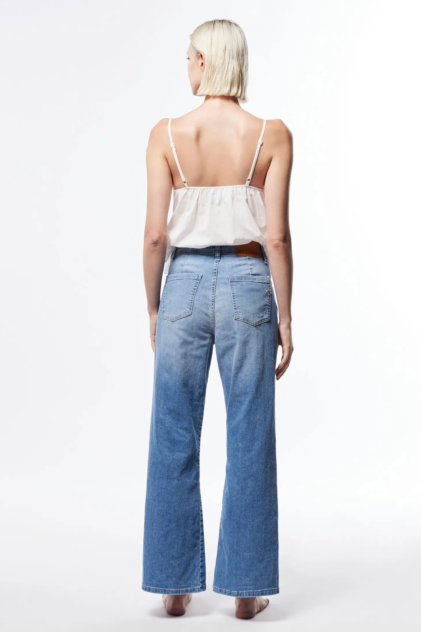 Jeans flare con vita media e tasche