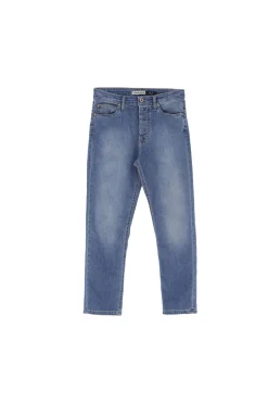 Jeans slim cropped con schiariture