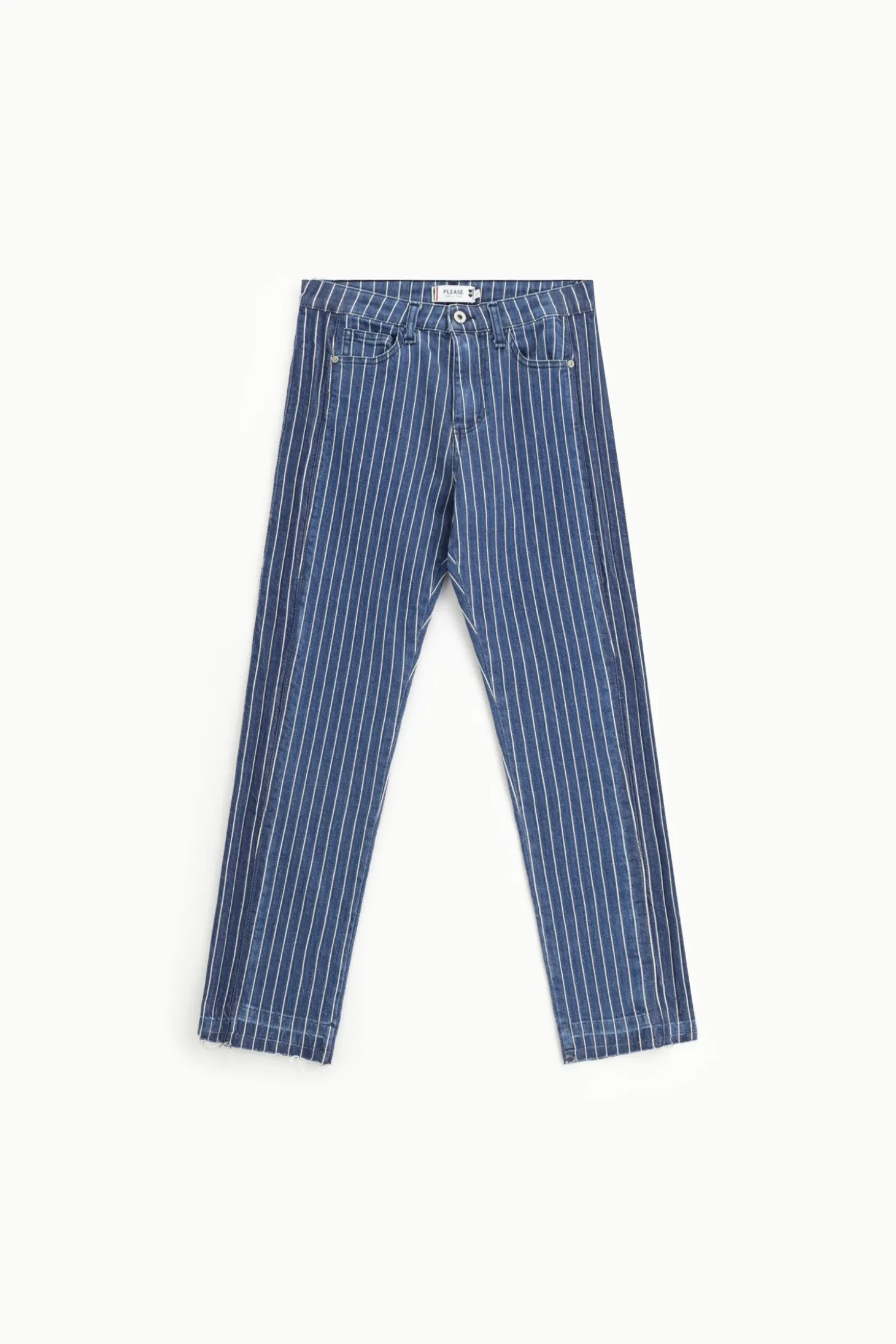 Jeans slim-fit a righe a gamba dritta