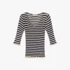 Jersey a rayas con cuello en v