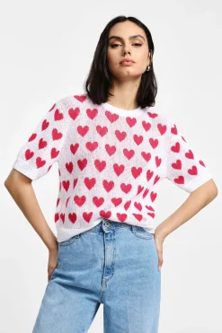 Jersey coraz贸n manga corta cuello redondo