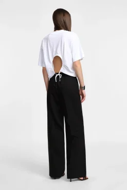 Pantalón de cintura ancha con cierre asimétrico