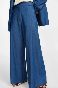 Pantalones anchos efecto vaquero