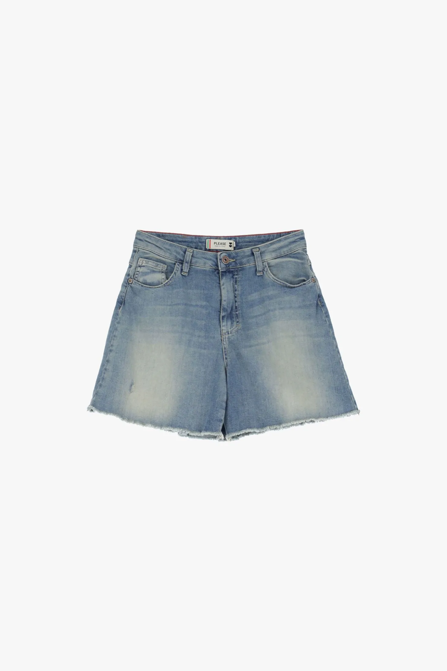 Pantalones cortos de mezclilla de corte crudo