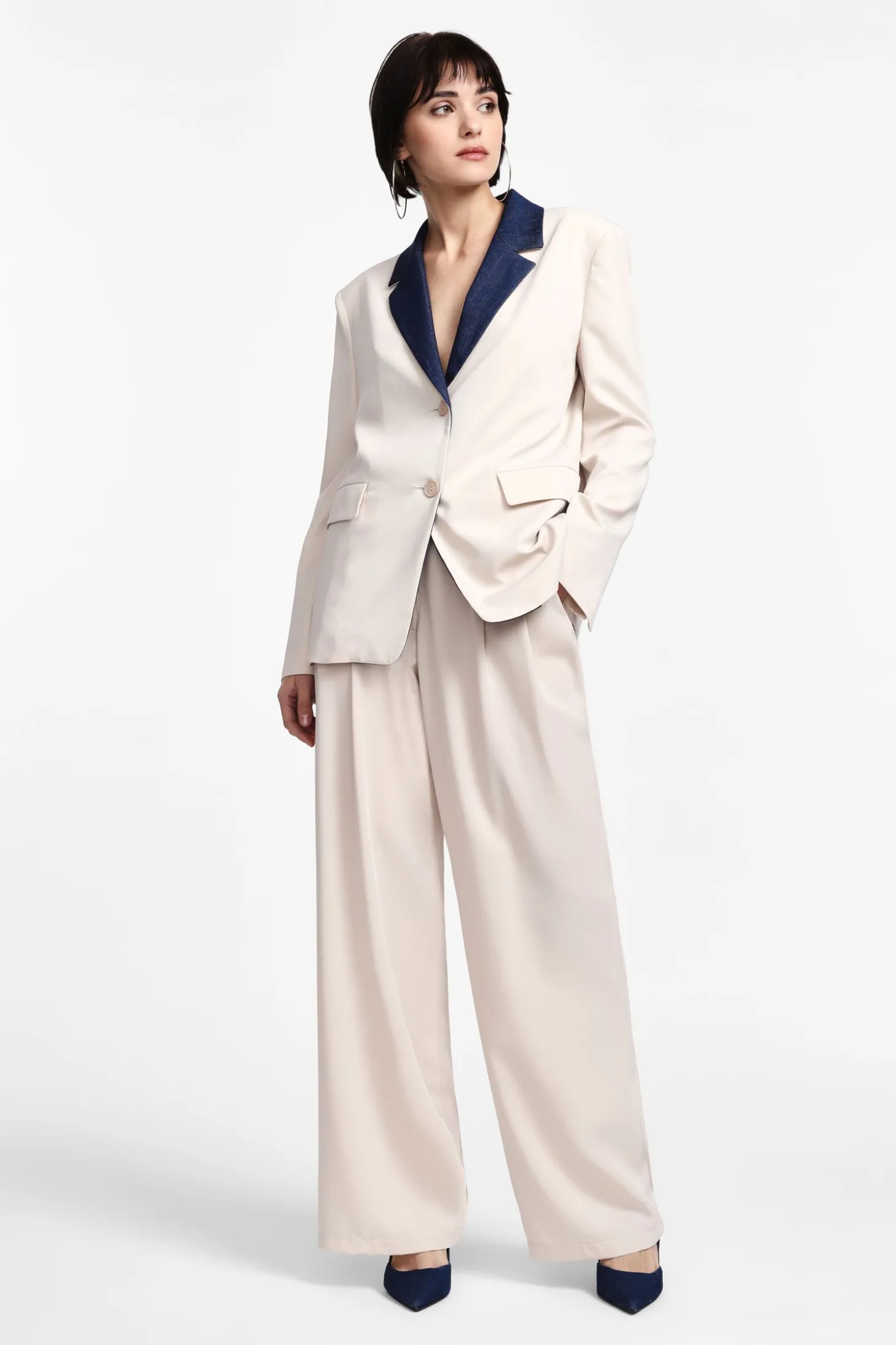 Pantalones de pierna ancha alta