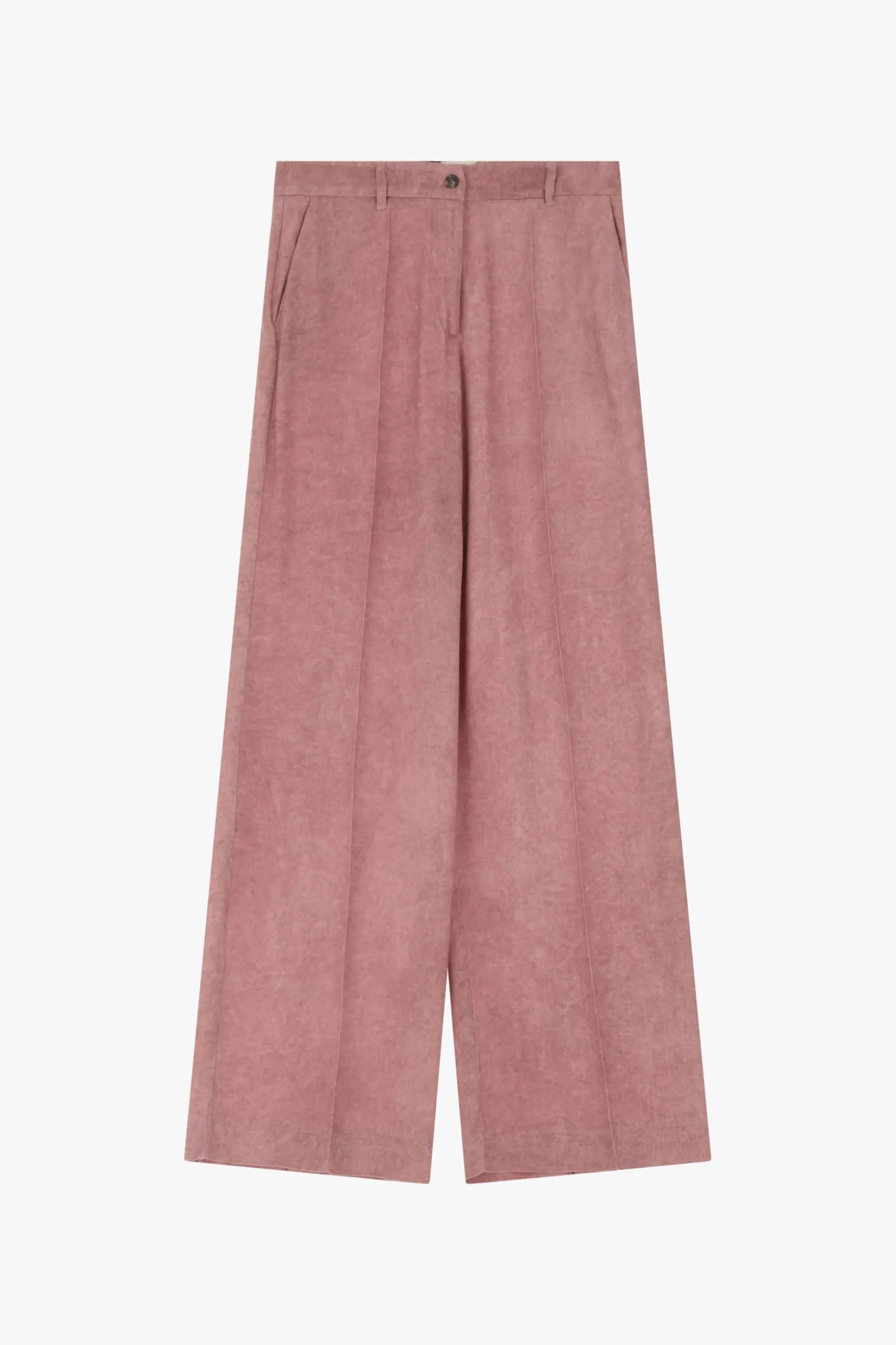 Pantalones palazzo efecto suede de talle alto