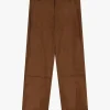 Pantalones recortados tiro medio efecto suede
