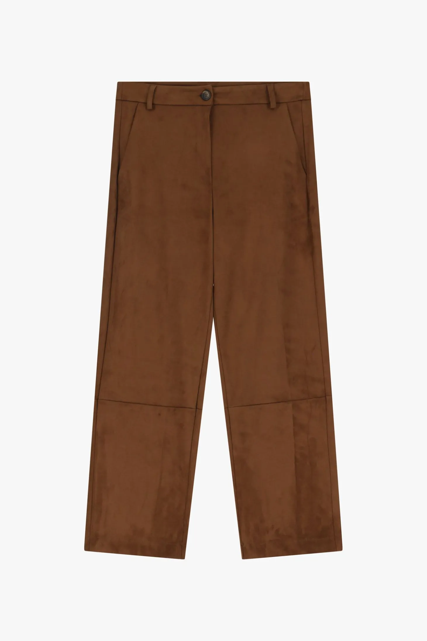 Pantalones recortados tiro medio efecto suede