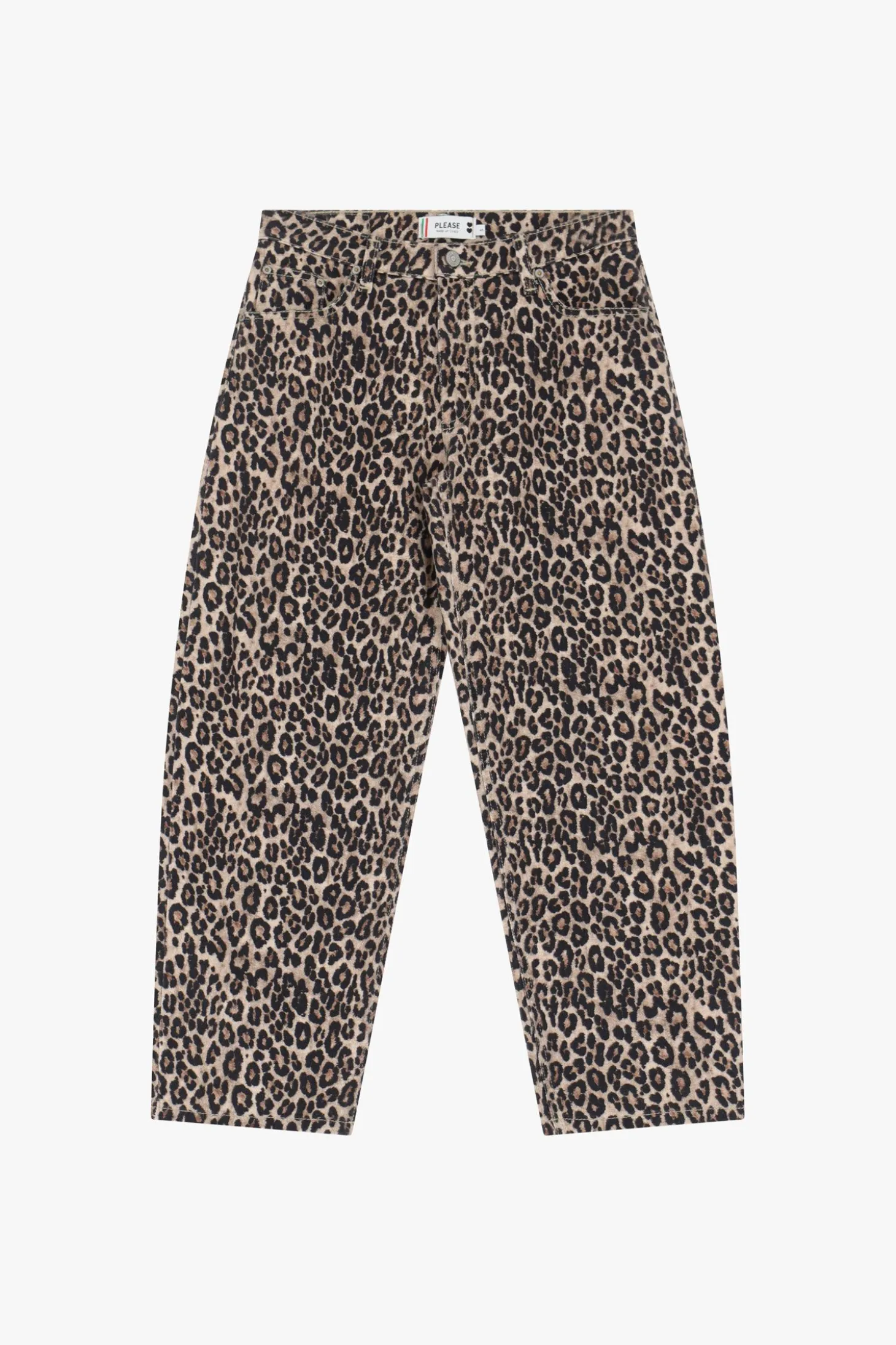 Pantalones straight con estampado animal