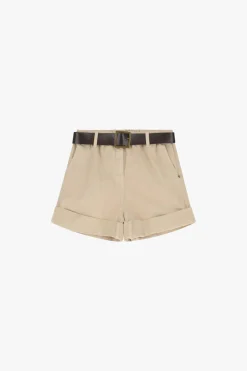 Shorts con cinturón y bolsillos verticales