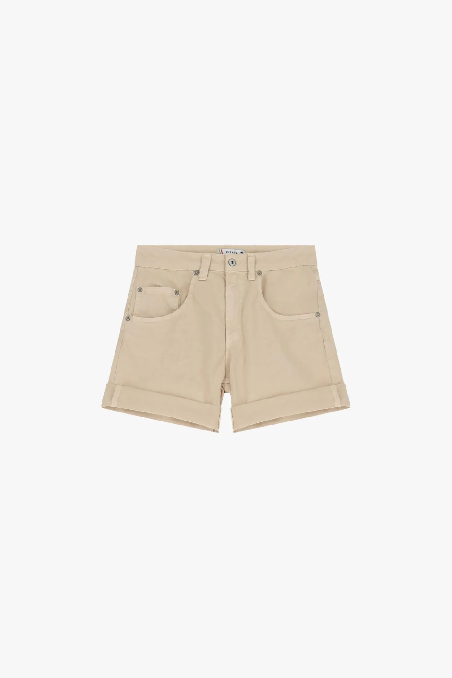 Shorts de color liso con dobladillo