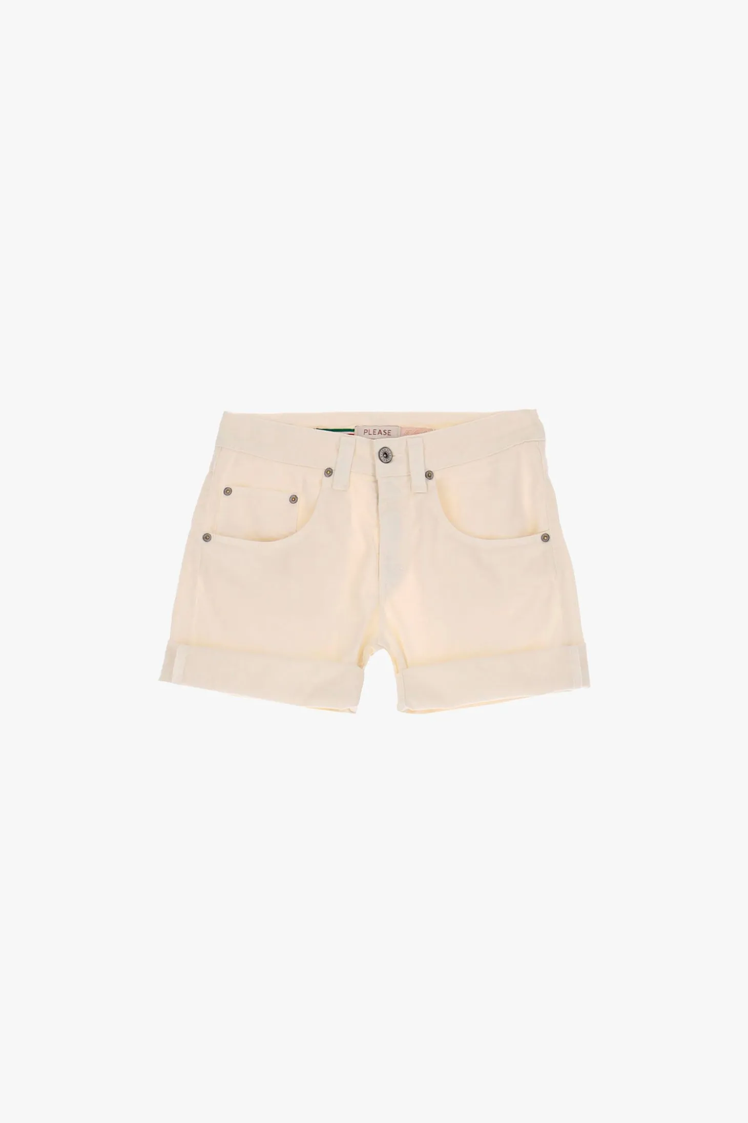 Shorts de color liso con dobladillo