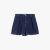 Shorts de denim con cintura alta y bolsillos