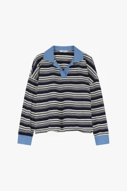 Suéter de rayas cuello polo