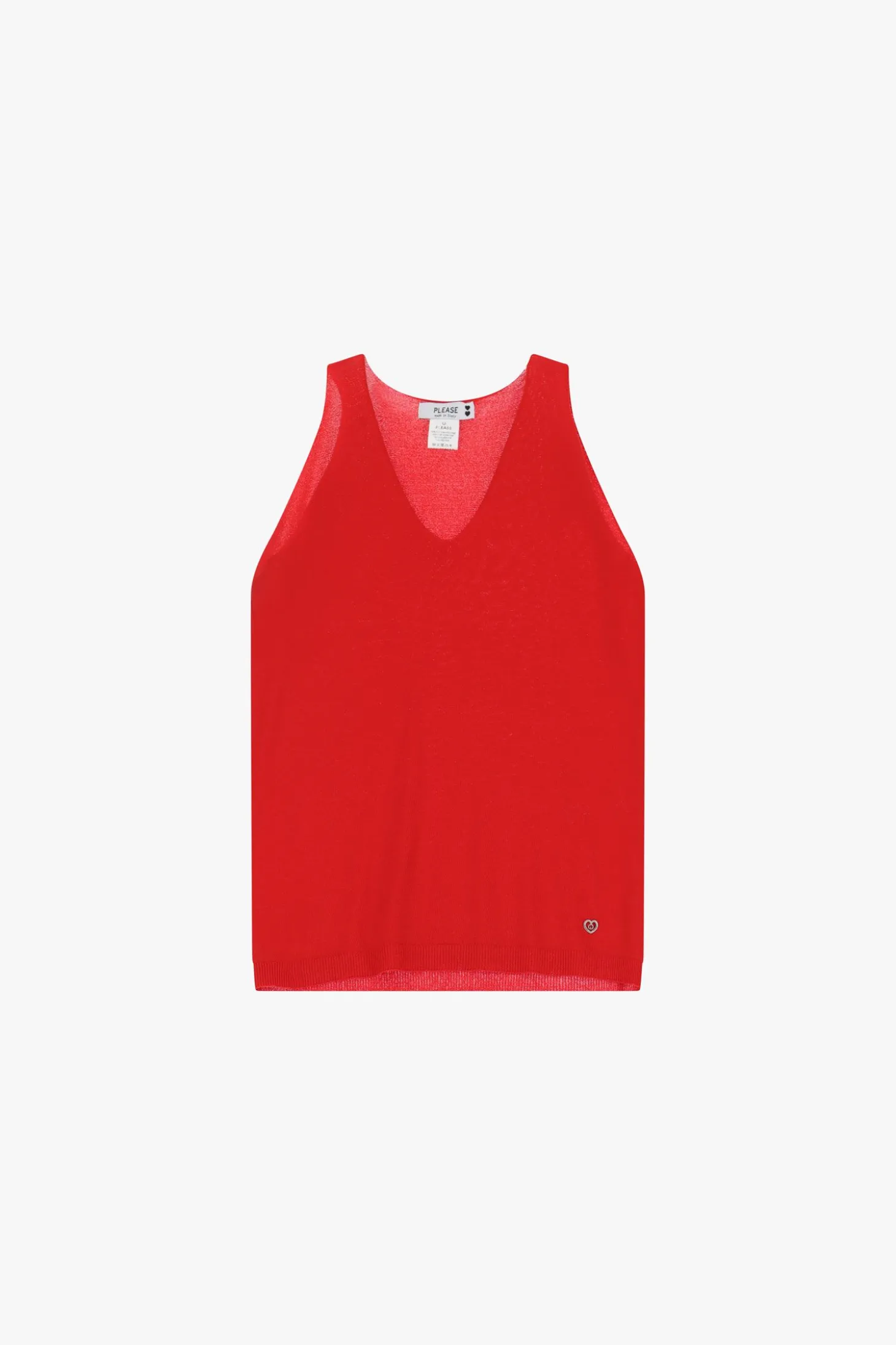 Top de punto sin mangas cuello v