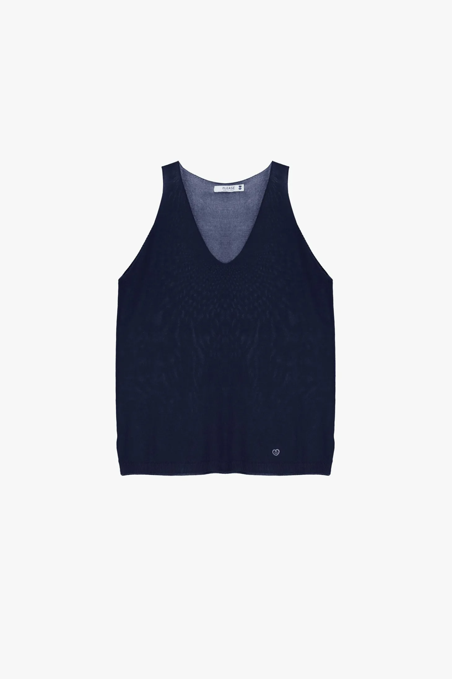 Top de punto sin mangas cuello v