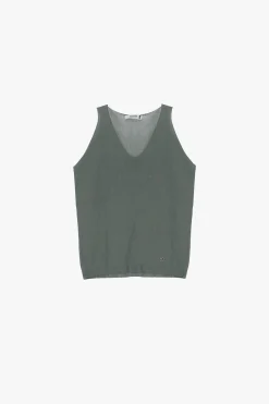 Top de punto sin mangas cuello v