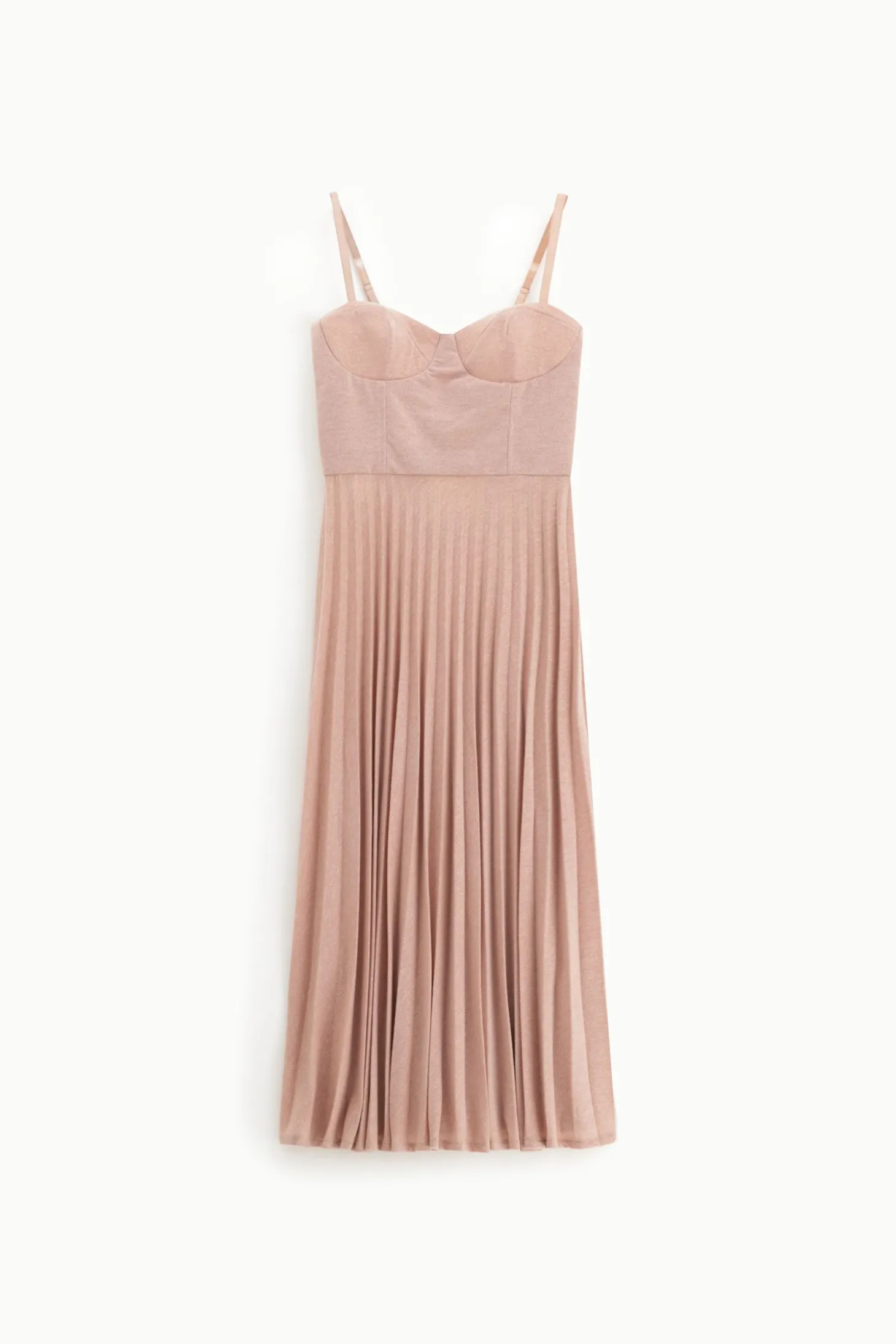 Vestido midi con tirantes finos